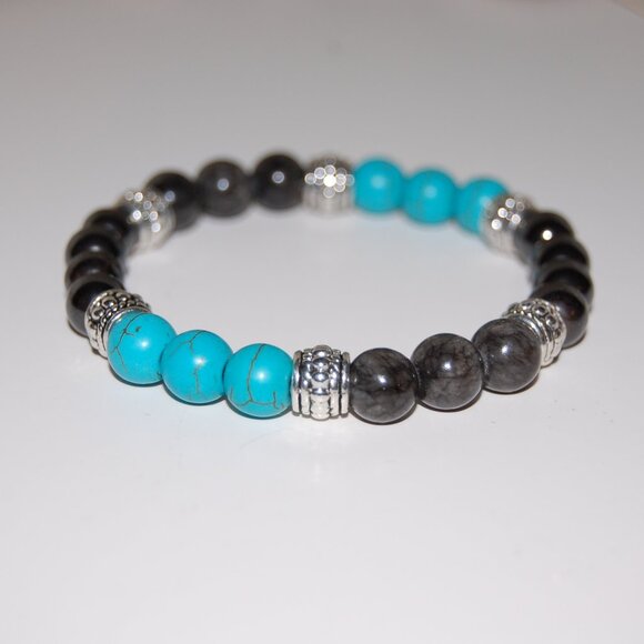 Gemstone Bracelet,Multicolor Stone Beads,Magnetic Beads - Picture 3 of 3